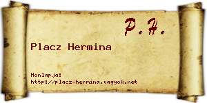 Placz Hermina névjegykártya